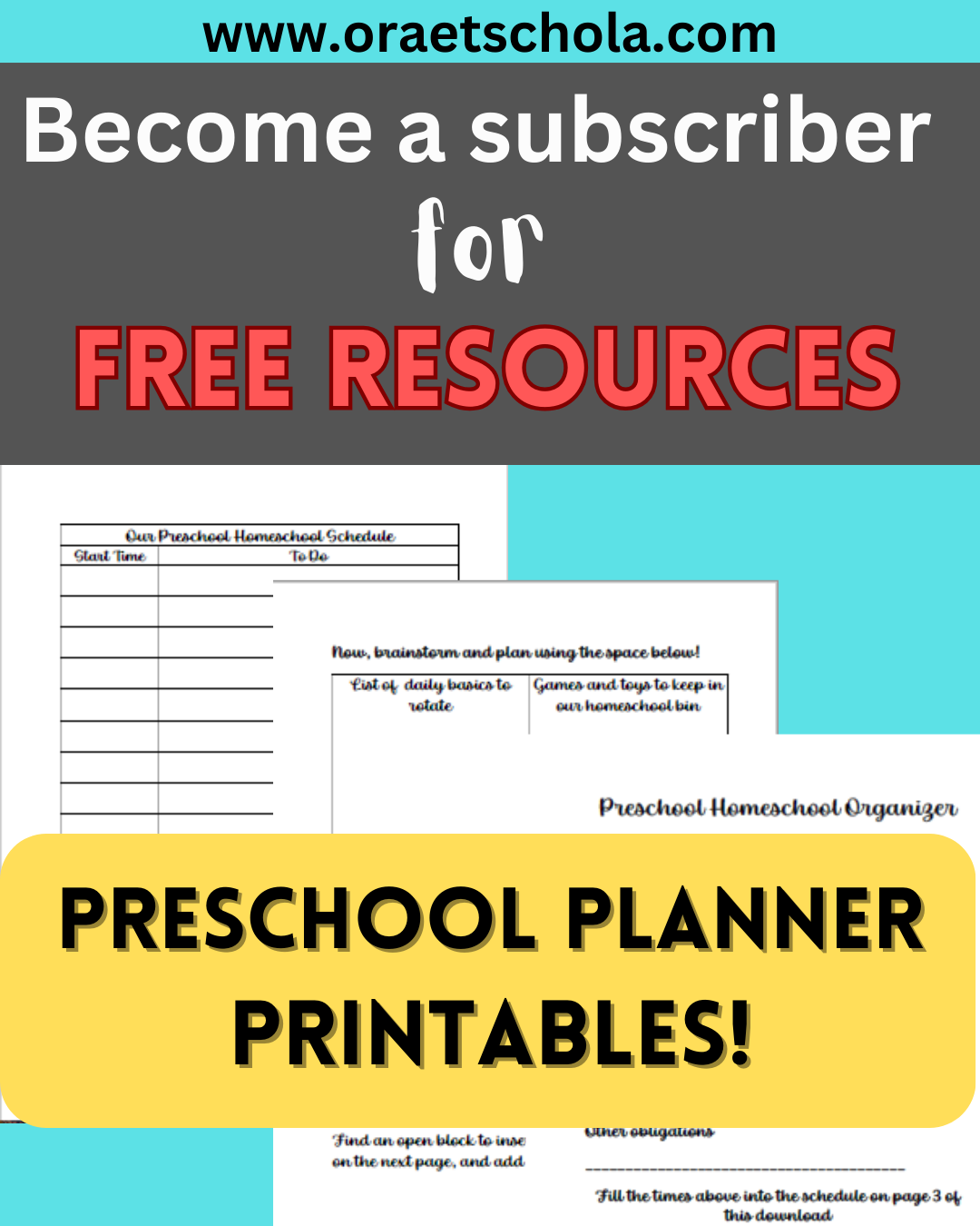 How to Develop a Preschool Homeschool Curriculum for Free - Ora Et Schola