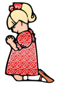 illustration of little girl praying